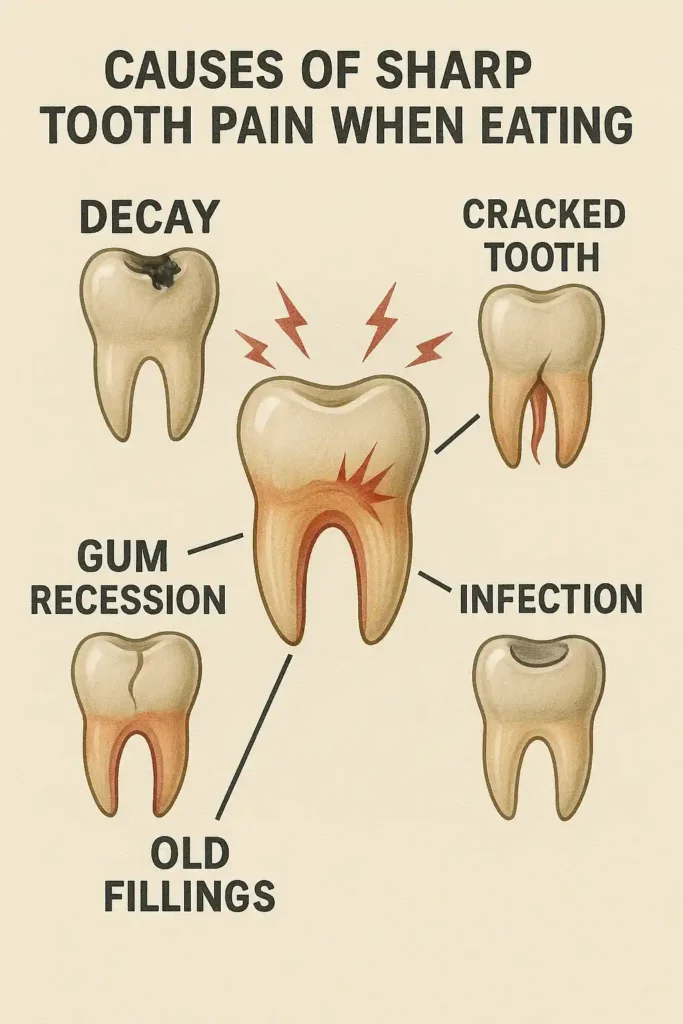 اینفوگرافیک علتهای تیر کشیدن دندان هنگام غذا خوردن