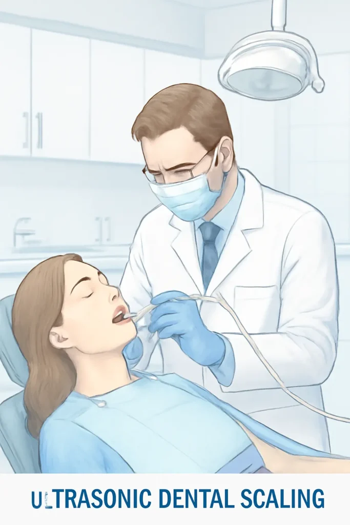 تصویر جرم‌گیری دندان در کلینیک دندانپزشکی