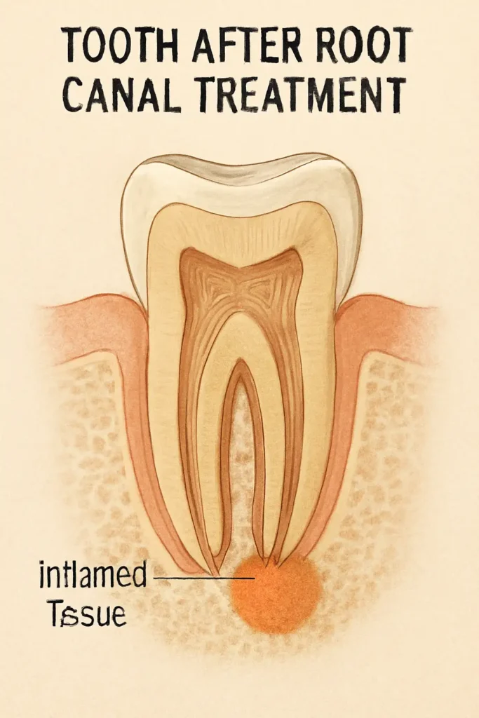نمای علمی علت درد بعد از عصب‌کشی